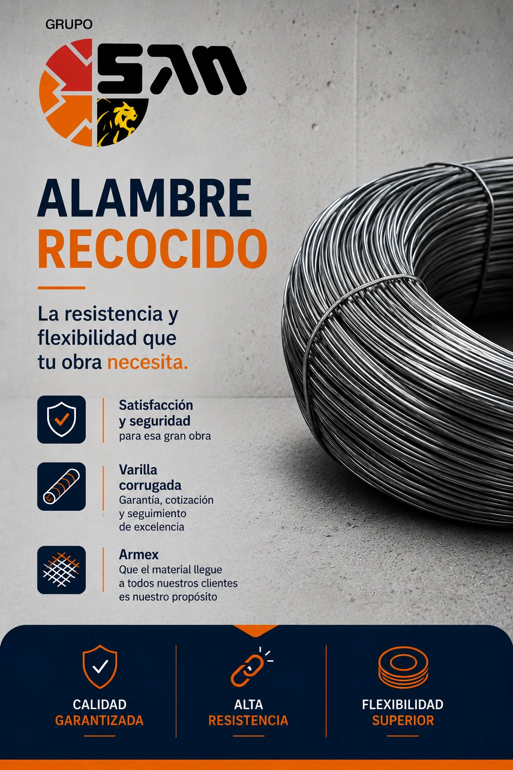 Alambre recocido Grupo San para construcción