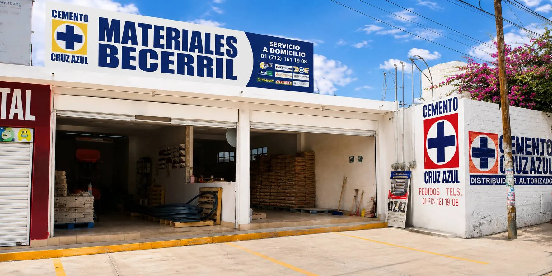 Fachada de Construye Azul en San Lorenzo Tlacotepec